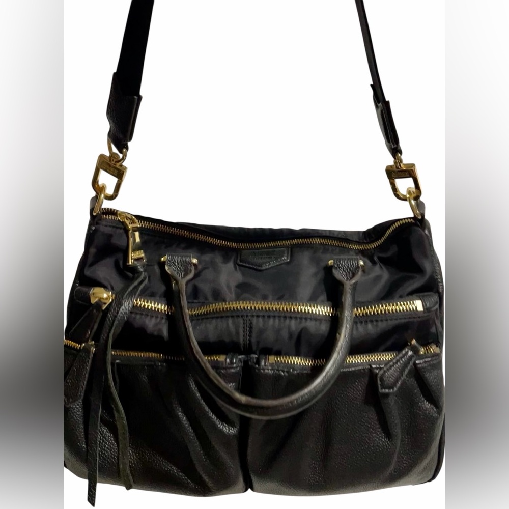 Aimee Kestenberg Saratoga black leather and nylon satchel